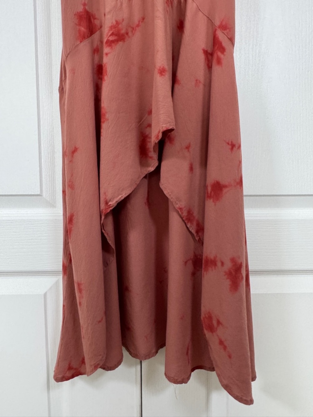BB Dakota by Steve Madden Tie Dye Sleeveless High Low Maxi Dress Clay Red XS - Picture 4 of 8